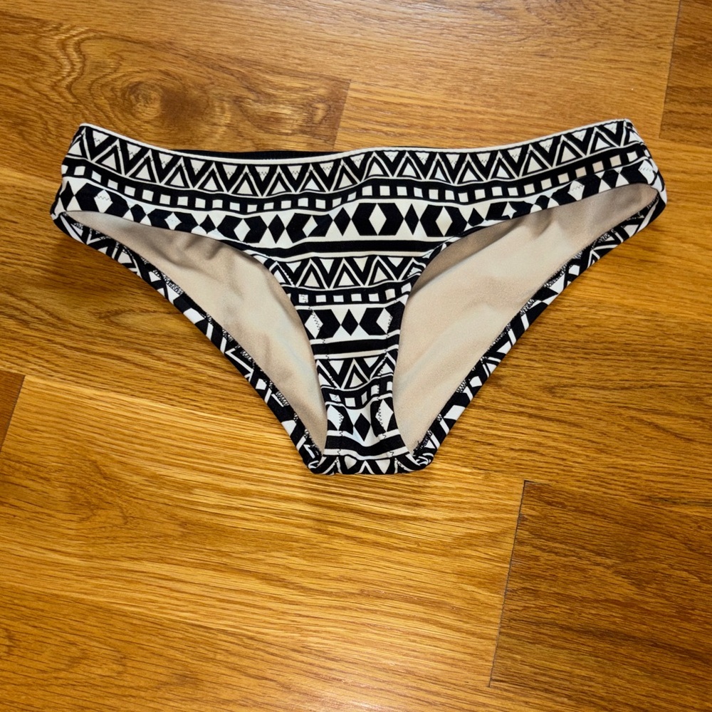 J. Crew Black and White Geometric Bikini Bottoms
